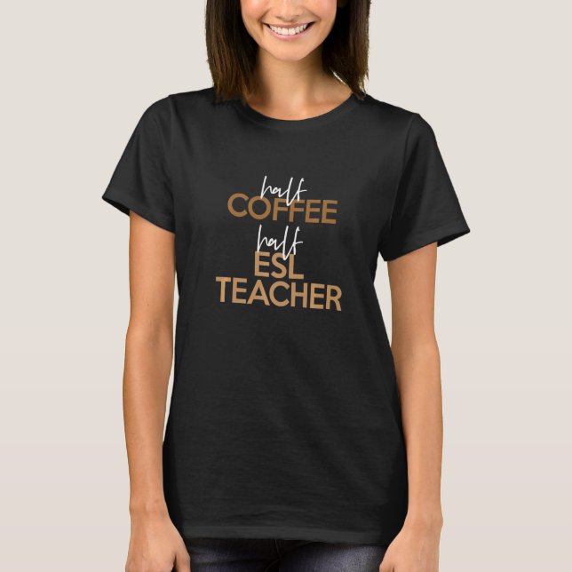 Camiseta De Volta À Escola Metade Do Professor De Estilo De (Frente)