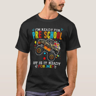 Camiseta De volta à escola Monster Truck Estou pronto para 