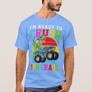Camiseta De Volta À Escola No Primeiro Dia Da 5 Dinossauro 