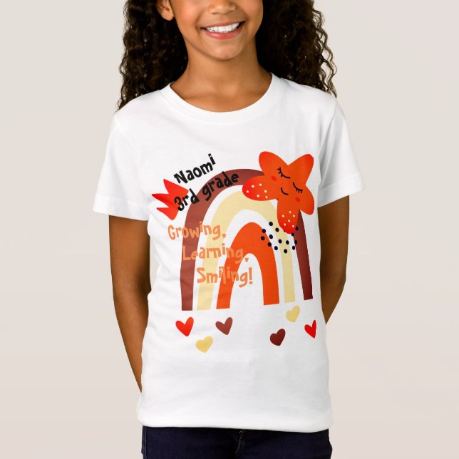 Camiseta De volta à escola | Nome das Crianças do Estilo de (Frente)
