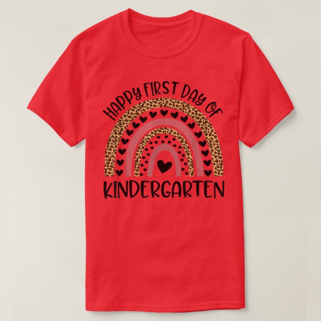 Camiseta De Volta À Escola O Arco-Íris Feliz Primeiro Dia D (Frente do Design)