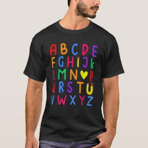 Camiseta De Volta À Escola Oi Alphabet Letters Professores