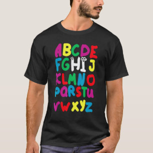 Camiseta De Volta à Escola Olá Alfabeto Pré K Jardim de Inf