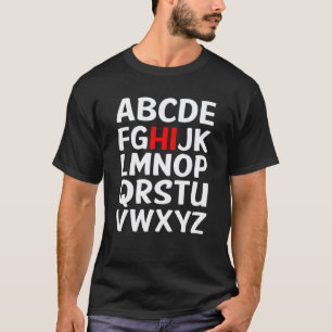 Camiseta De Volta à Escola Olá Alfabeto Pré K Jardim de Inf