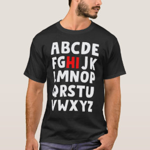 Camiseta De Volta à Escola Olá Alfabeto Pré K Jardim de Inf
