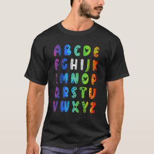 Camiseta De Volta à Escola Olá Alfabeto Pré-K Jardim de Inf