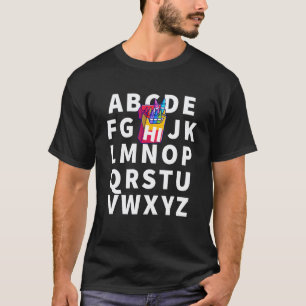 Camiseta De Volta à Escola Olá Alfabeto Pré K Jardim de Inf