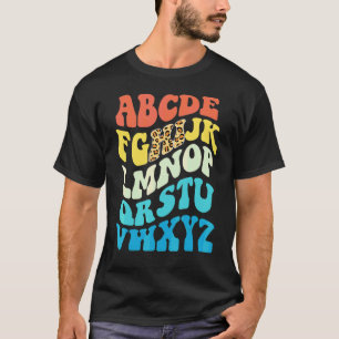 Camiseta De Volta à Escola Olá Alfabeto Pré-K Jardim de Inf