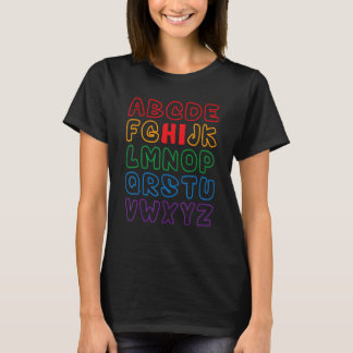 Camiseta De Volta à Escola Olá Alfabeto Pré K Jardim de Inf