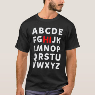 Camiseta De Volta à Escola Olá Alfabeto Pré K Jardim de Inf
