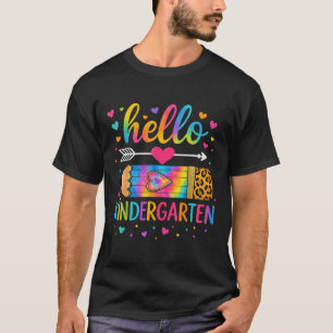 Camiseta De Volta À Escola Olá Jardim De Infância Leopard T