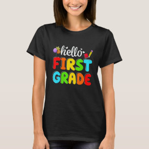 Camiseta De Volta à Escola Olá Primeiro Ano Equipe de Profe