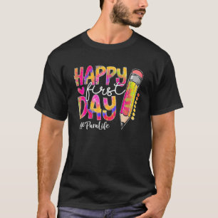 Camiseta De Volta À Escola Para A Vida Lápis Tie Dye Happy 