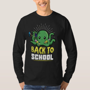 Camiseta De Volta À Escola Polvo Fofo Primeiro Dia Da Escol