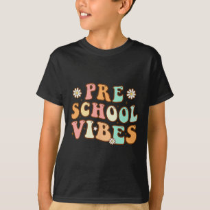 Camiseta De Volta à Escola Pré-Escolar Vibrações Retro Prof