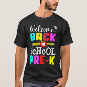Camiseta De Volta à Escola Pré K Aluno Professor Crianças