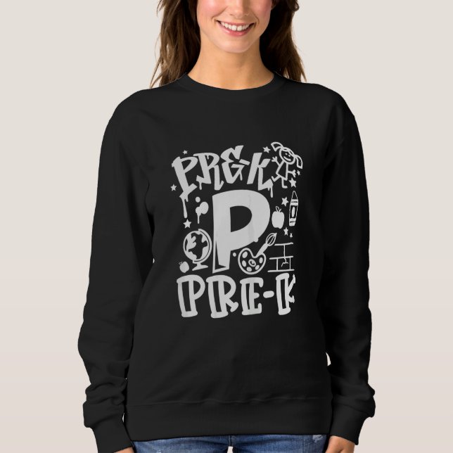 Camiseta De Volta à Escola Pré K Equipe Professora Meninas  (Frente)