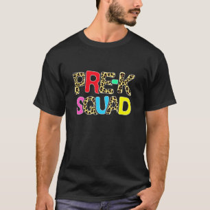 Camiseta De Volta à Escola Pré-K Esquadra Leopardo Pré-Esco