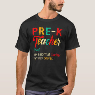 Camiseta De Volta À Escola Pré-K Professora Definição Forma