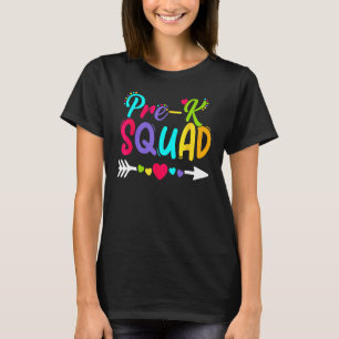 Camiseta De Volta À Escola Pré K Squad Feliz Primeiro Dia D