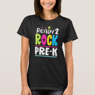 Camiseta De Volta À Escola Preparada Para 2 Rock Pré K Estu