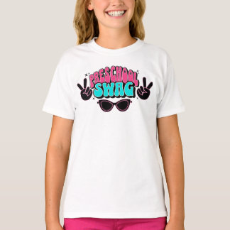Camiseta De Volta à Escola Preschool Swag Design de Criança