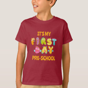 Camiseta De Volta à Escola PRIMEIRO DIA PRÉ-ESCOLAR