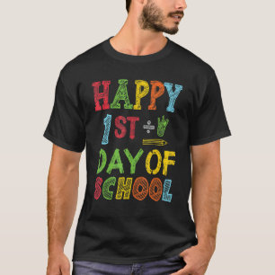 Camiseta De Volta à Escola Professor Aluno Feliz Primeiro D
