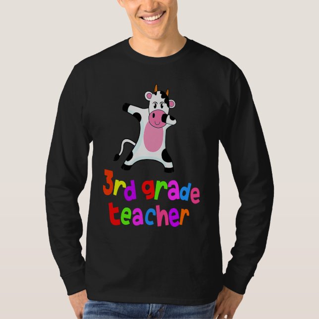 Camiseta De Volta à Escola  Professor da 3ª Série Vaca Dabb (Frente)