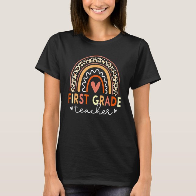 Camiseta De Volta À Escola Professor De Primeiro Grau Leopa (Frente)
