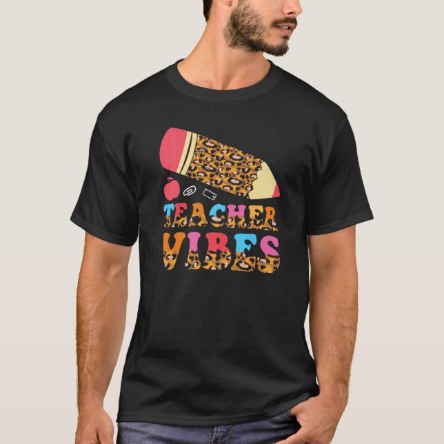 Camiseta De Volta À Escola Professora Vibes Leopard 1rua Di (Frente)