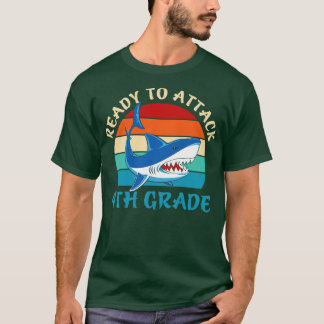 Camiseta De volta à escola pronta para atacar o 4º ano