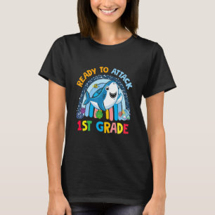 Camiseta De Volta à Escola Pronto para Atacar Primeiro Grau