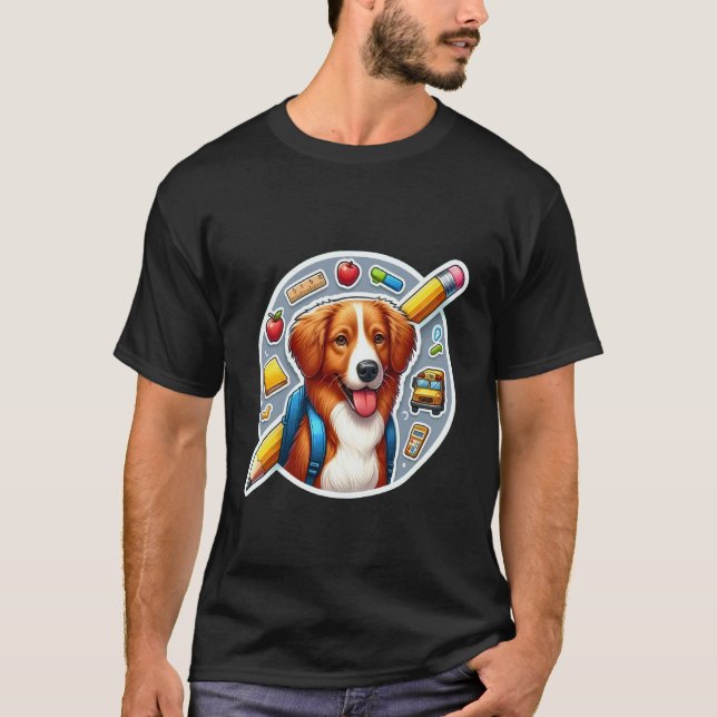 Camiseta De Volta à Escola Retriever de Tolling de Pato da  (Frente)