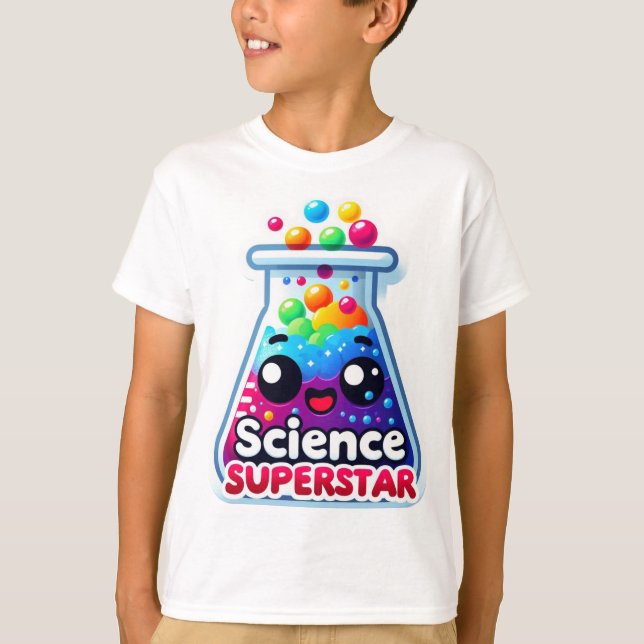 Camiseta De volta à escola "Science Superstar" Pun (Frente)