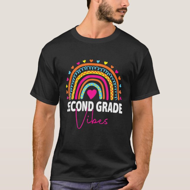 Camiseta De Volta À Escola Segundo Grau Vibes Rainbow Leopa (Frente)