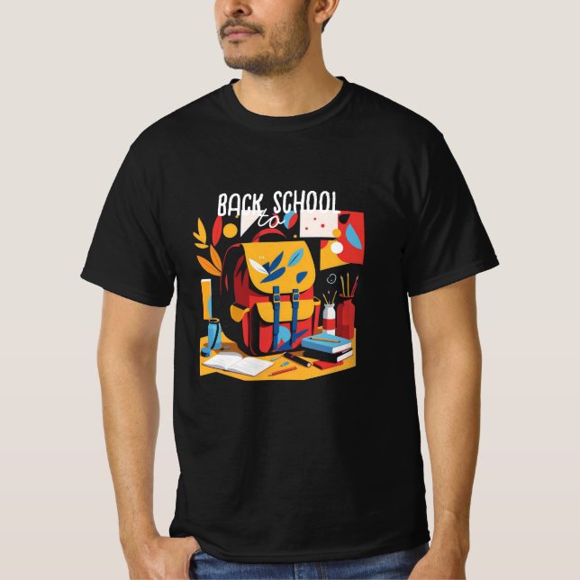 Camiseta de volta à escola: simples texto florT-Shirt (Frente)