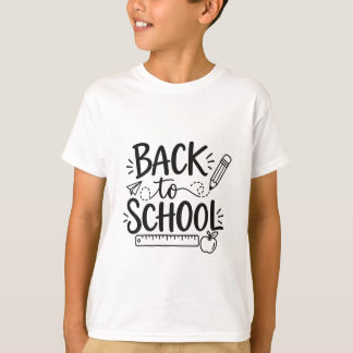 Camiseta De Volta à Escola Suprimentos Escolares Mínimos Ré