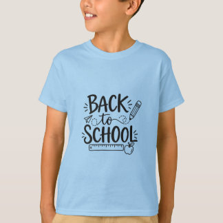 Camiseta De Volta à Escola Suprimentos Escolares Mínimos Ré