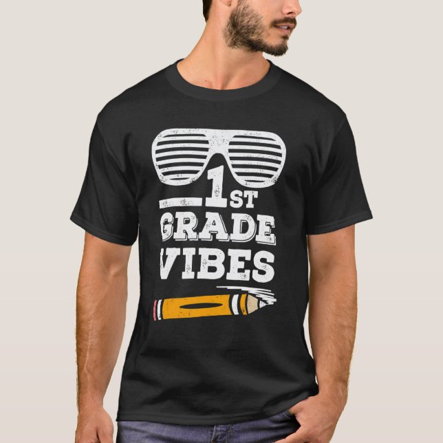 Camiseta De Volta à Escola Vibes da 1ª Série  Professor do  (Frente)