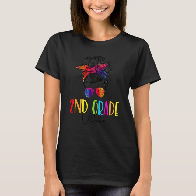 Camiseta De Volta à Escola Vibes da Segunda Série Primeiro  (Frente)