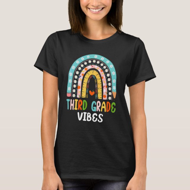 Camiseta De Volta à Escola Vibes da Terceira Série Professo (Frente)