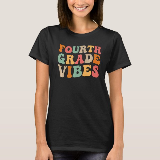 Camiseta De Volta À Escola Vibes Do Quarto Grau Retro Chá D (Frente)