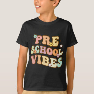 Camiseta De Volta à Escola Vibes Pré-Escolar Retro Estudant