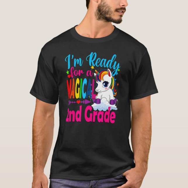 Camiseta De Volta À Faculdade De Unicórnio Pronto Para segu (Frente)
