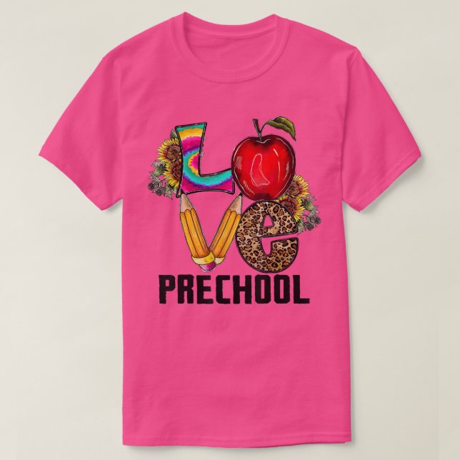 Camiseta De Volta À Pré-Escola De Amor Pré-Escolas (Frente do Design)