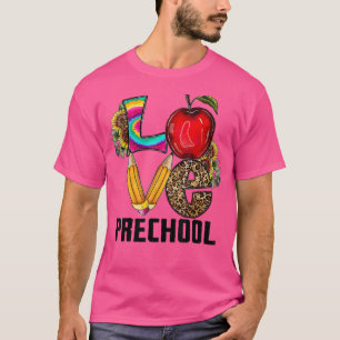 Camiseta De Volta À Pré-Escola De Amor Pré-Escolas