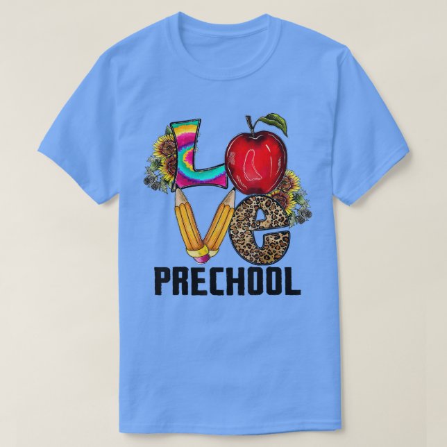 Camiseta De Volta À Pré-Escola De Amor Pré-Escolas (Frente do Design)