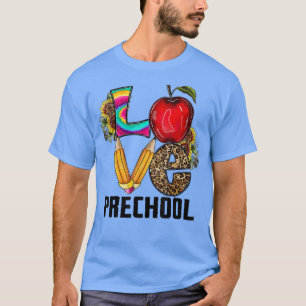 Camiseta De Volta À Pré-Escola De Amor Pré-Escolas