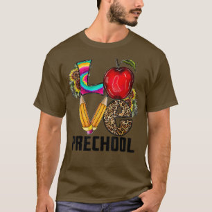 Camiseta De Volta À Pré-Escola De Amor Pré-Escolas